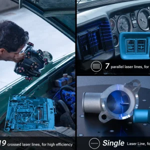 Three laser modes of the EinScan Trak